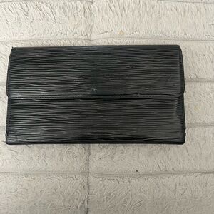 Louis Vuitton Black Leather Clutch